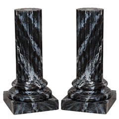 Early 20th Century Pair of Faux Marble Pedestals, Circa 1920