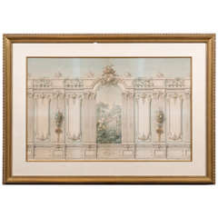 19th Century  French Architectural Watercolor, Circa 1810