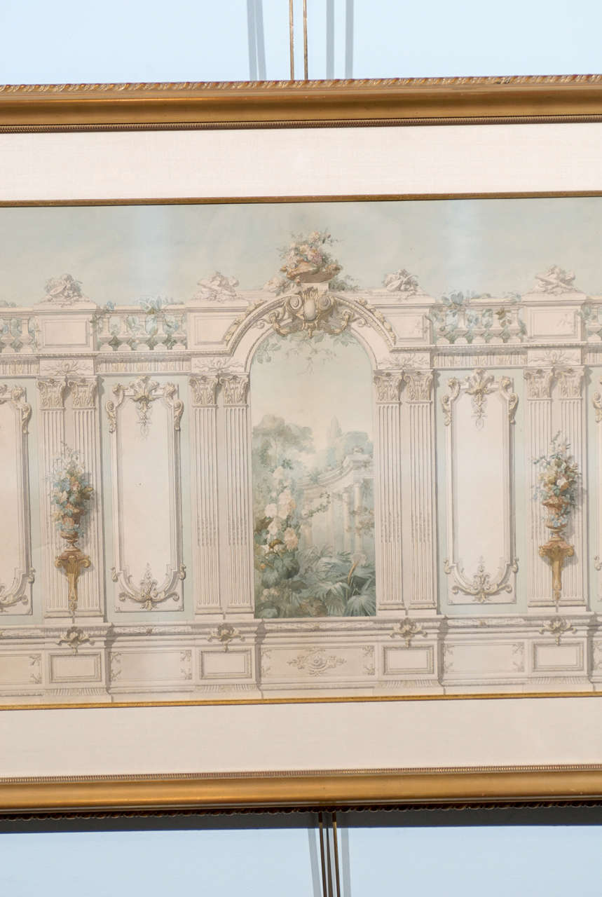 19th Century  French Architectural Watercolor, Circa 1810 For Sale 2