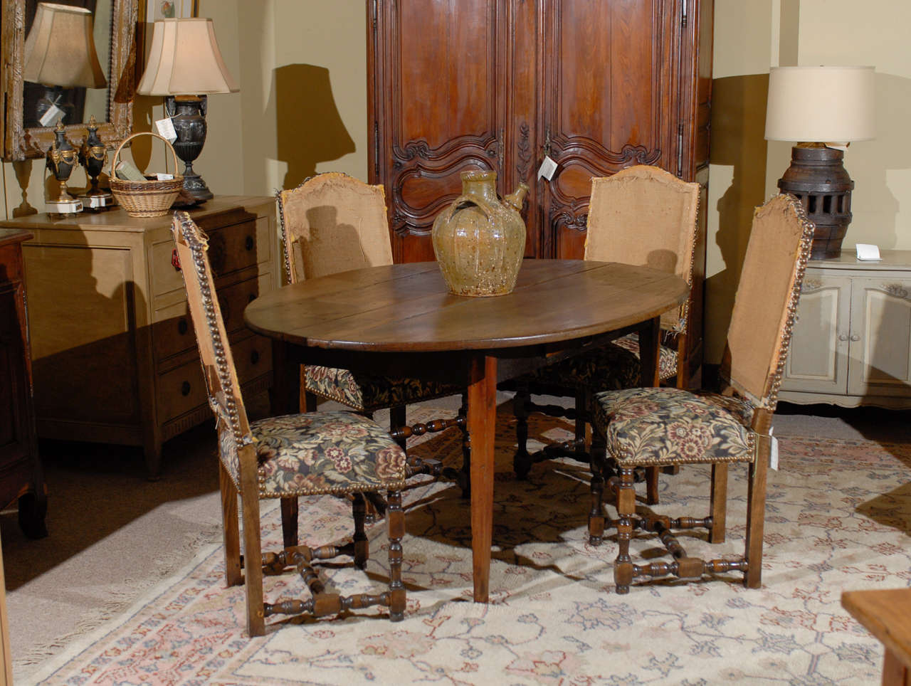 Antique French Oval Dining Table In Excellent Condition In Atlanta, GA