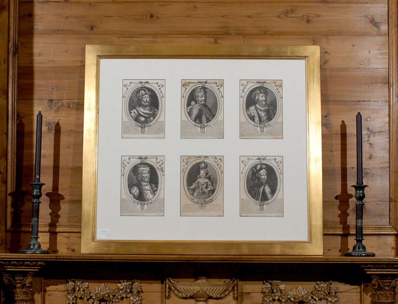 17th Century Engravings of French Kings Framed, Circa 1680
Originally found in books for school children to learn their French history, we have framed this set of six French nobles and kings that were in a 17th century book.  The set includes: