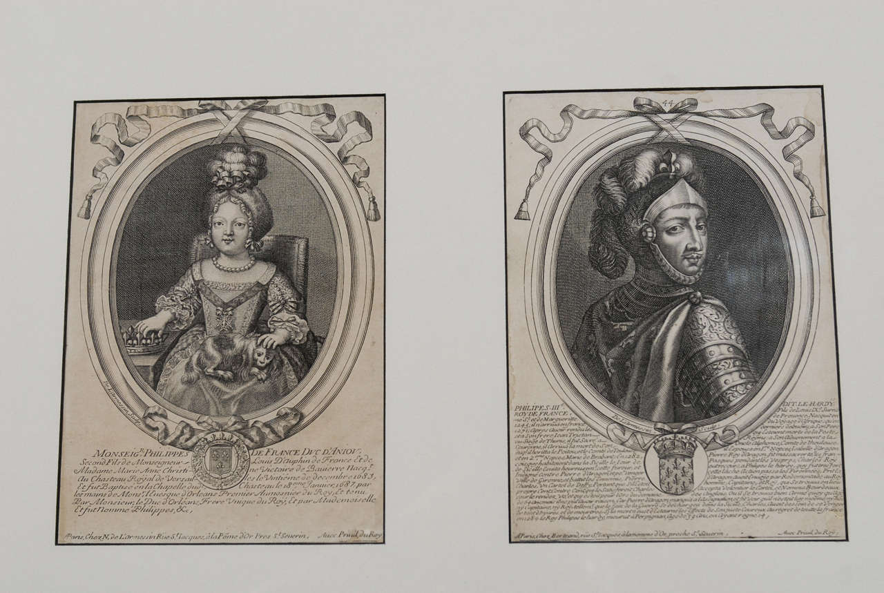 17th Century Engravings of French Kings Framed, Circa 1680 2