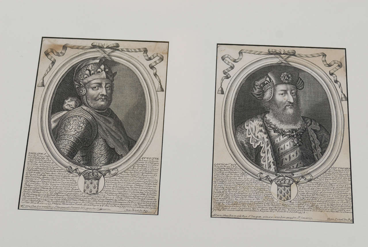 17th Century Engravings of French Kings Framed, Circa 1680 5