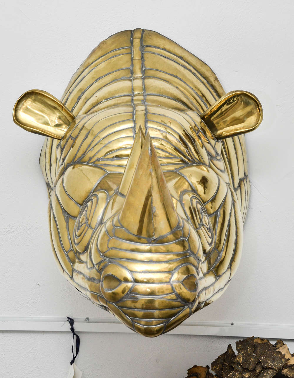 Mid-Century Modern Sergio Bustamante Brass Rhino Sculpture