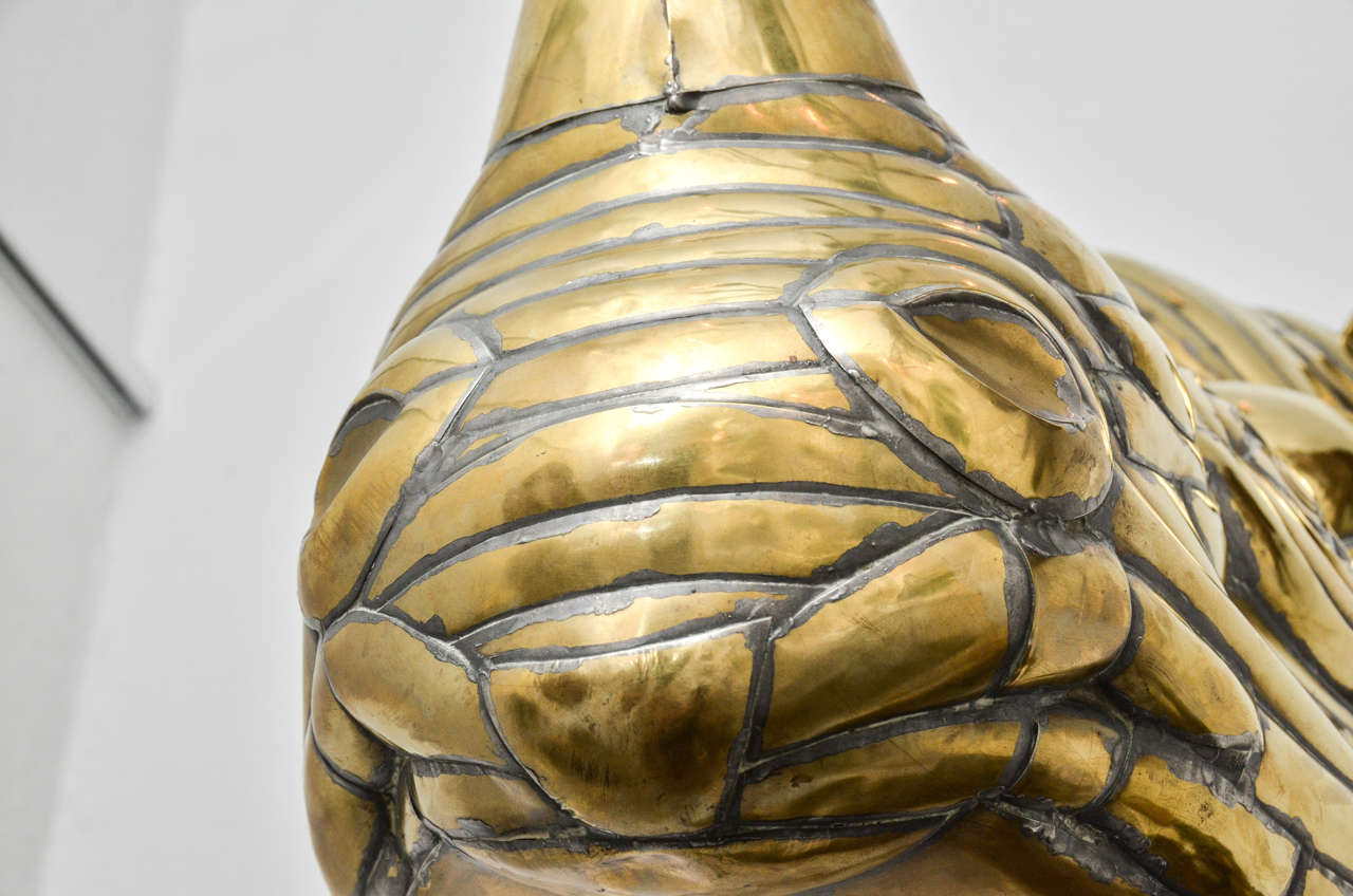 Mexican Sergio Bustamante Brass Rhino Sculpture