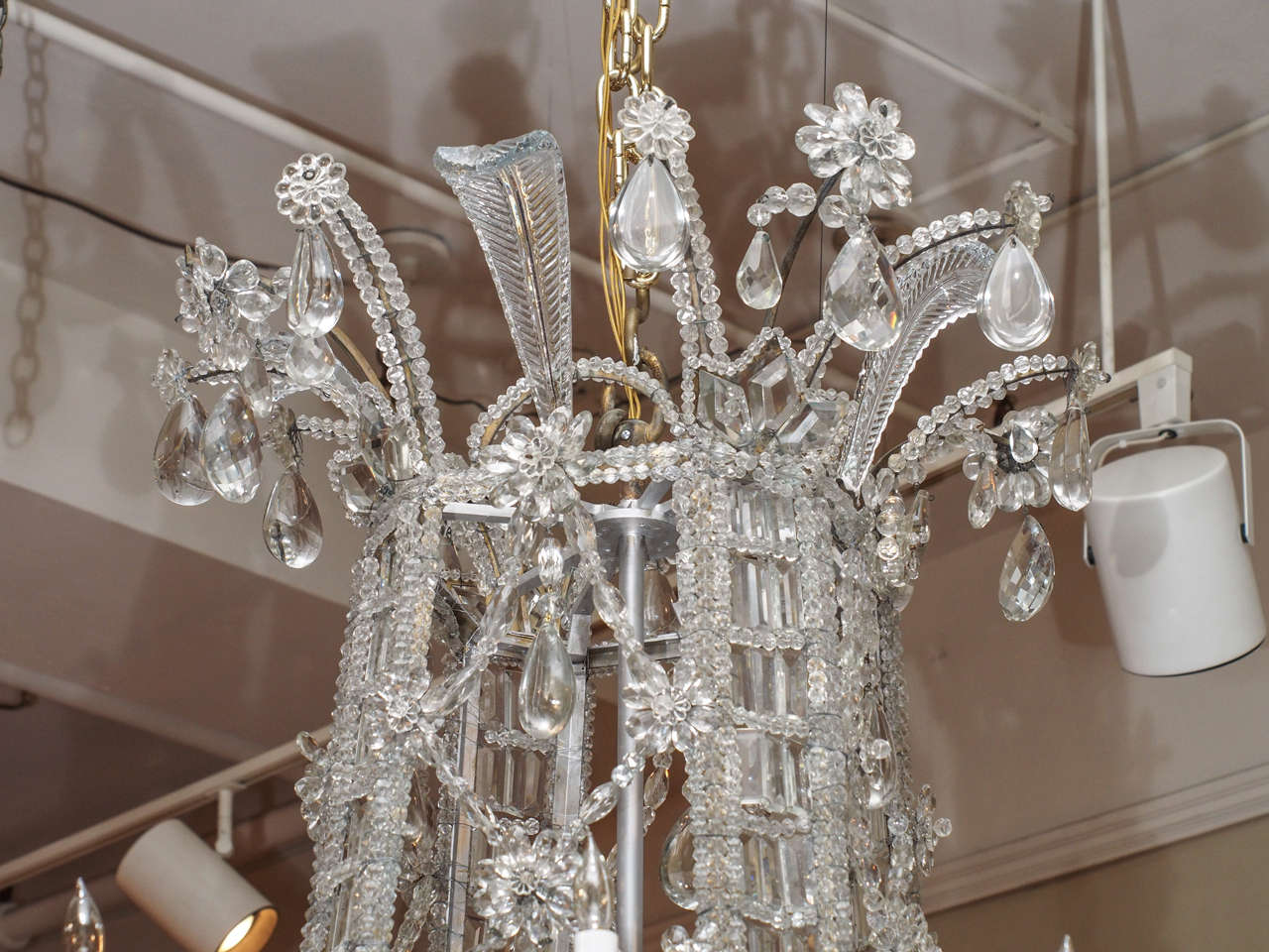 Antique French Baguès Crystal Original Design Chandelier In Excellent Condition In New Orleans, LA