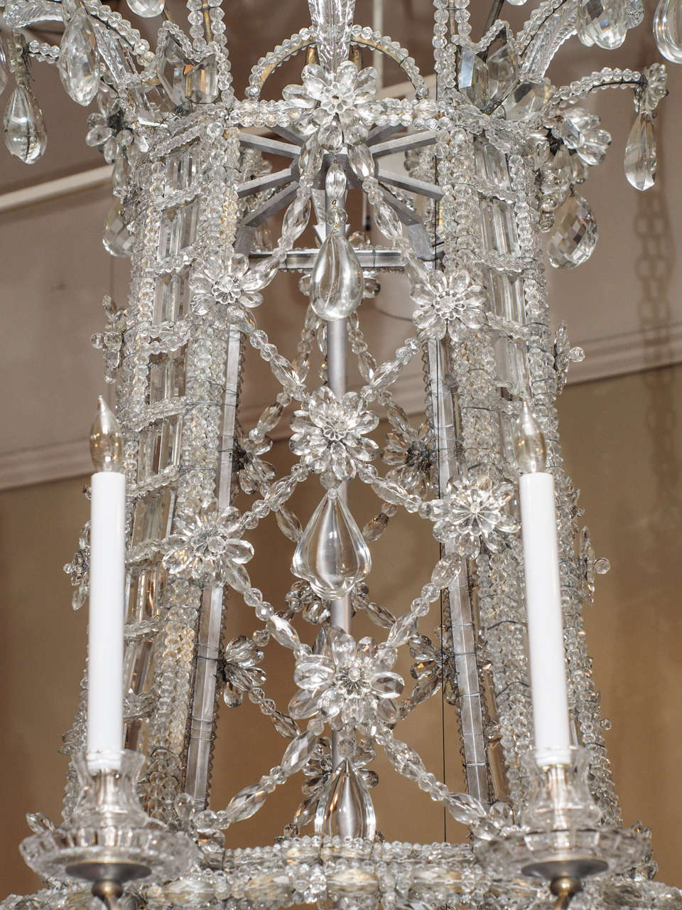 20th Century Antique French Baguès Crystal Original Design Chandelier