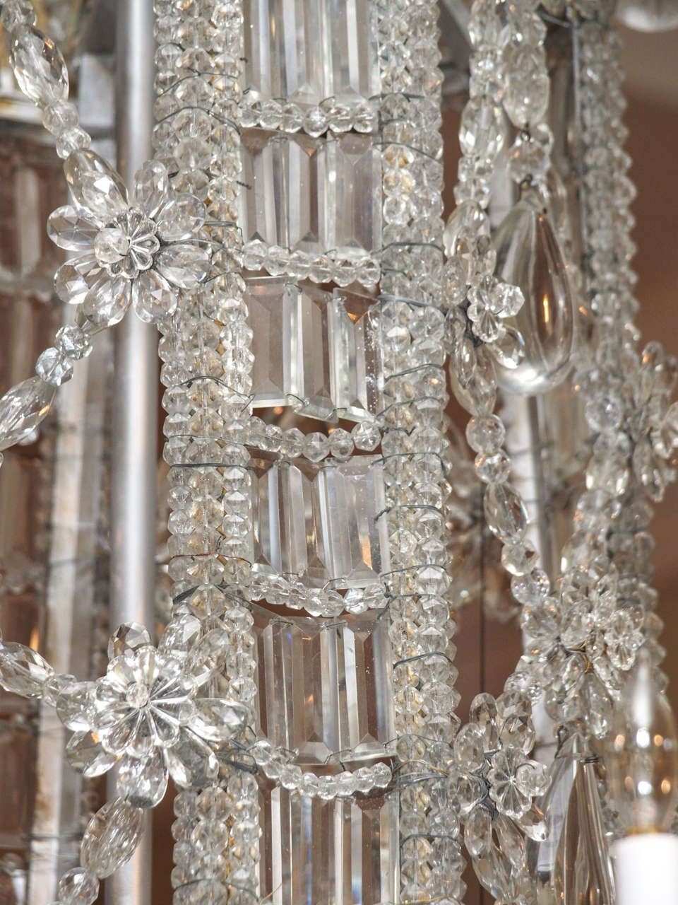 Antique French Baguès Crystal Original Design Chandelier 2