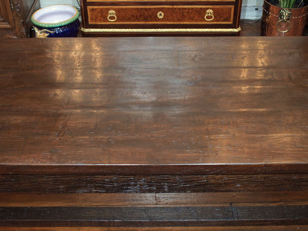 Antique English Elizabethan Style Trestle Table 2