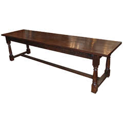 Ancienne table à tréteaux anglaise de style élisabéthain