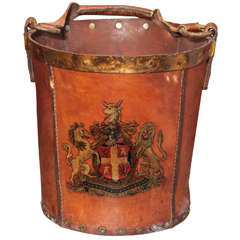 Antique Spanish Leather Fire Bucket