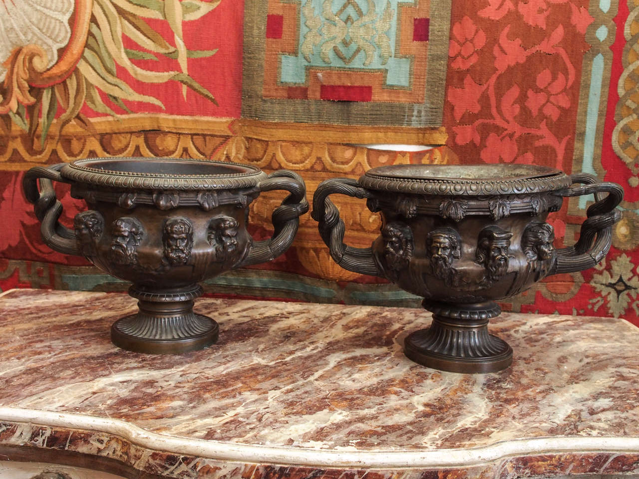 Pair of Grand Tour Warwick Vase at 1stDibs