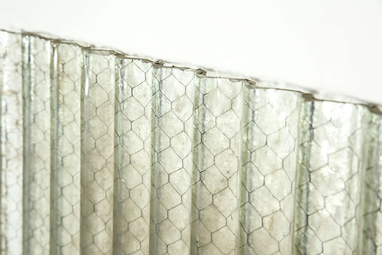 corrugated chicken wire glass panels