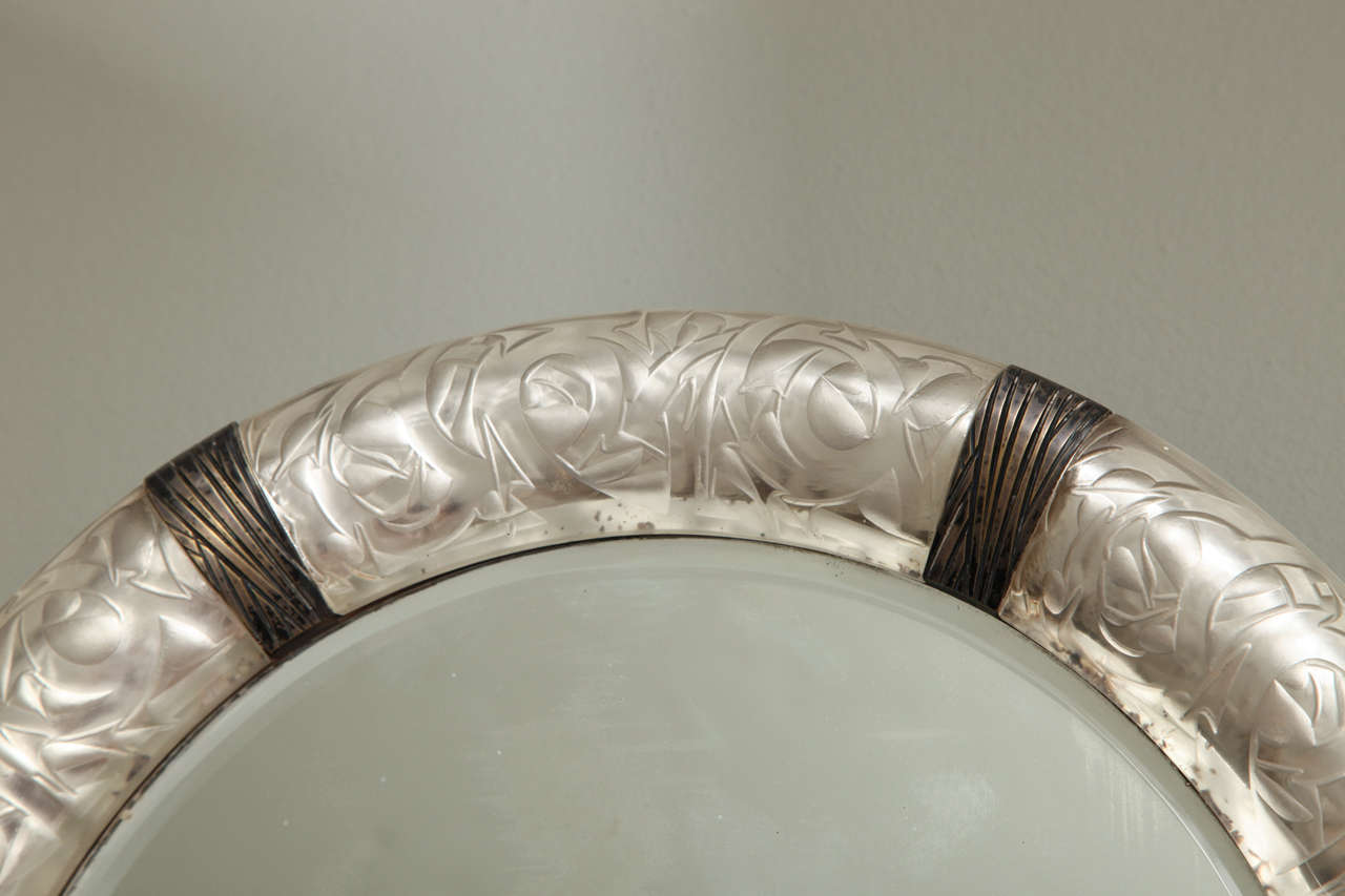 French A Rare Rene Lalique Wall Mirror 