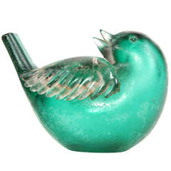Vintage Signed Venini Murano glass" Sparrow" by Tyra Lundgren. 1935