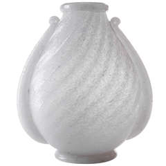1930's Murano  White"Pulegoso "  blown glass  Vase by Seguso .