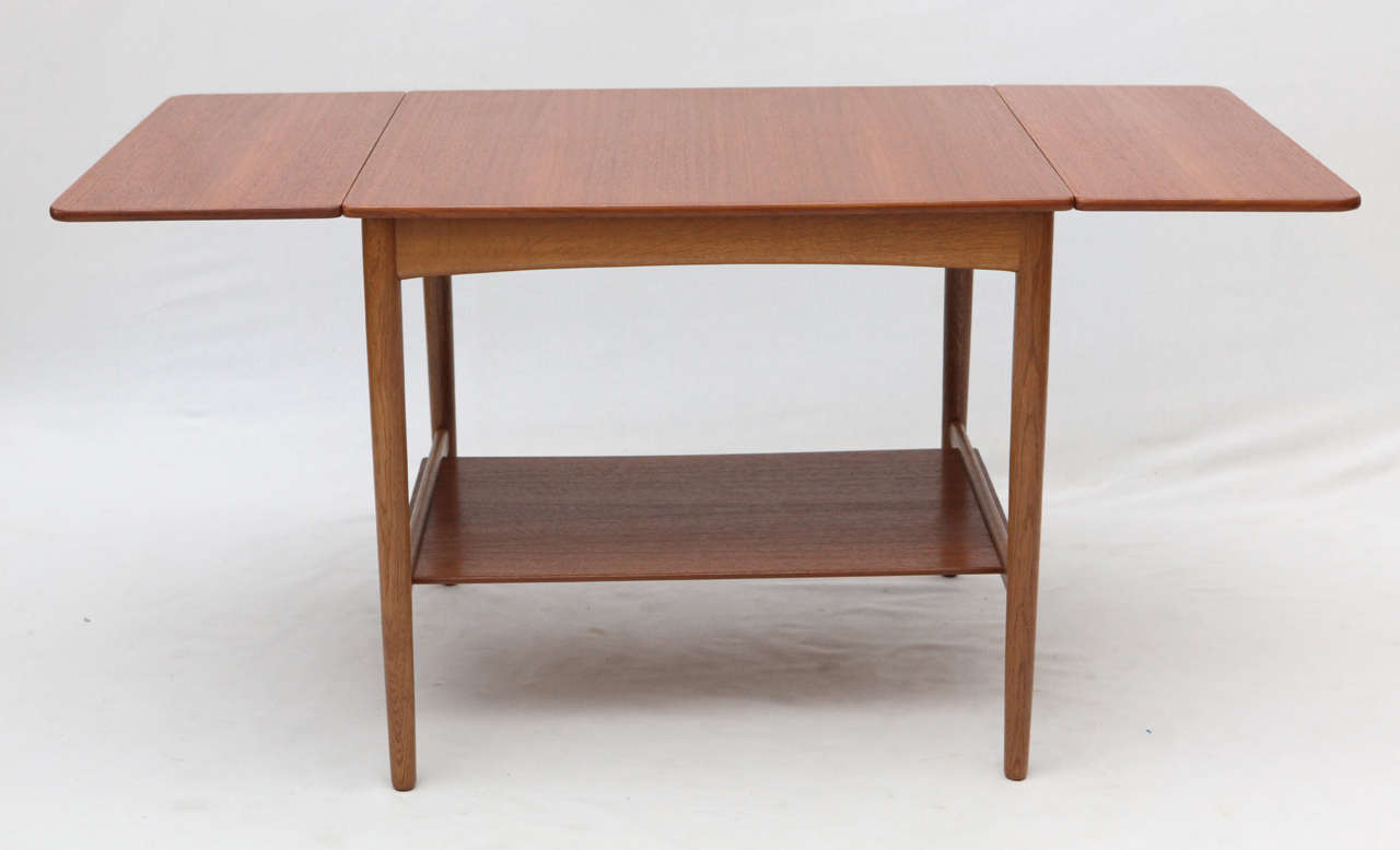 Danish Hans Wegner Drop Leaf Side Table For Sale