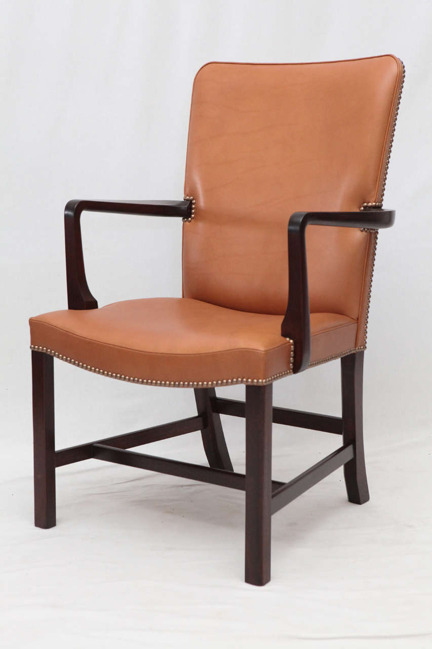 Kaare Klint high back armchair produced by Rud. Rasmussen.