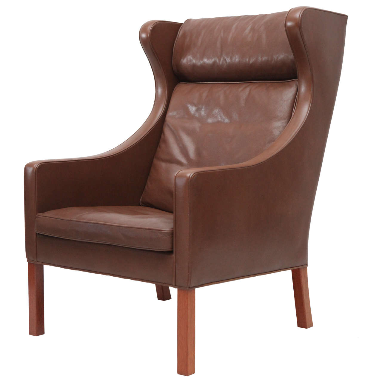 Borge Mogensen Leather Wingback Chair