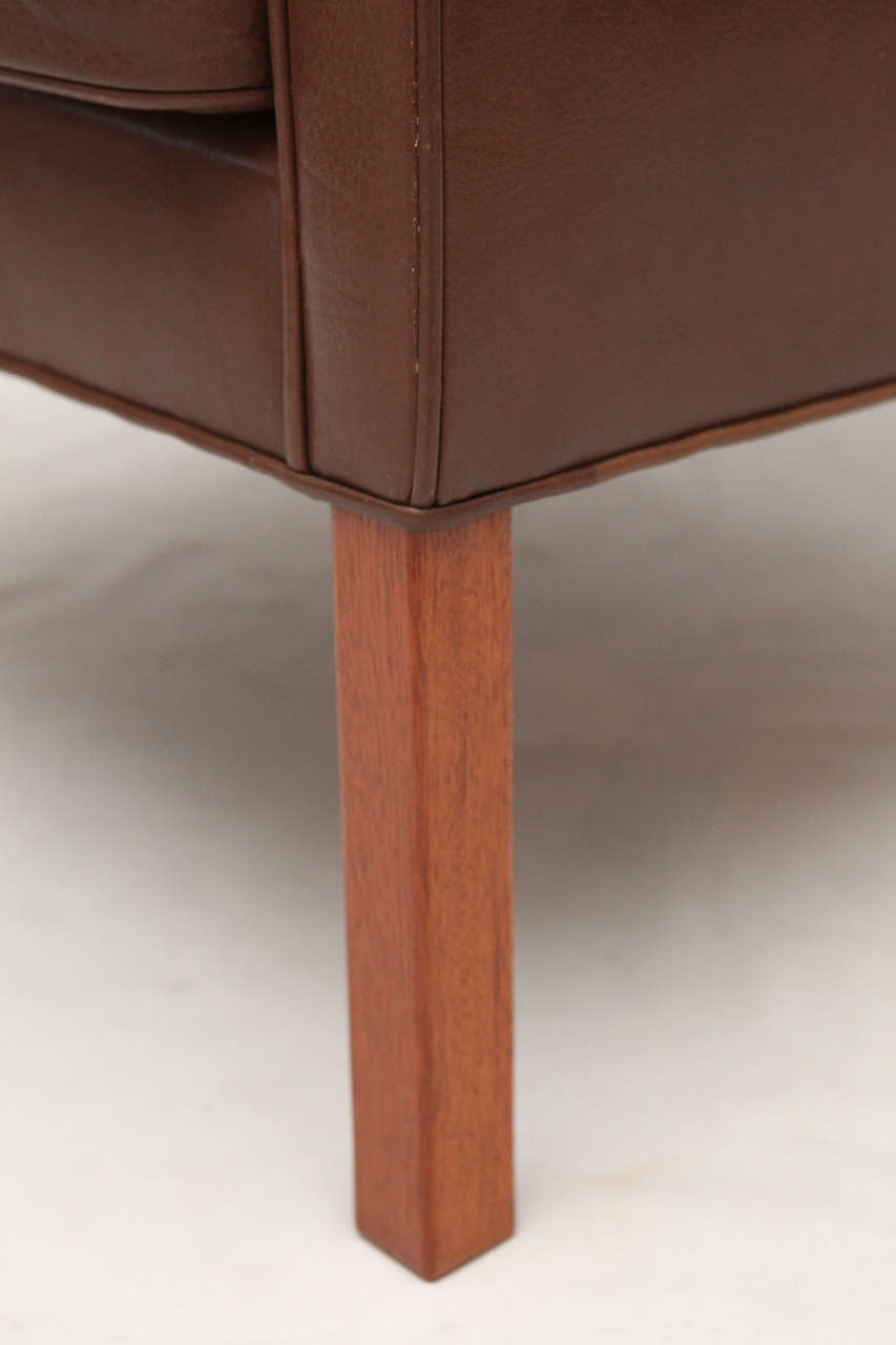 Borge Mogensen Leather Wingback Chair at 1stDibs