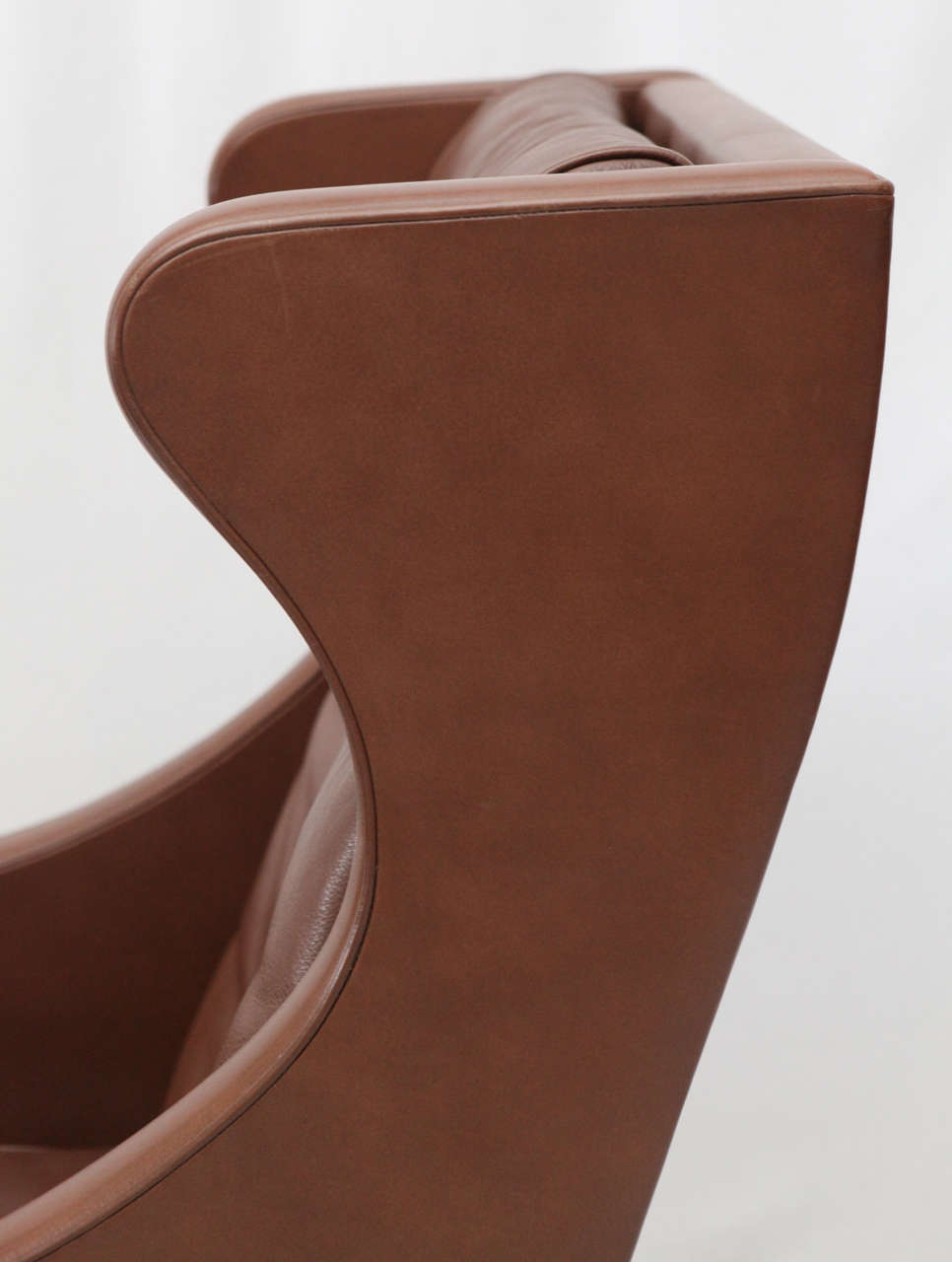 Borge Mogensen Leather Wingback Chair at 1stDibs