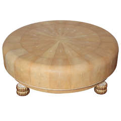 Shagreen and Bone Round Cocktail Table