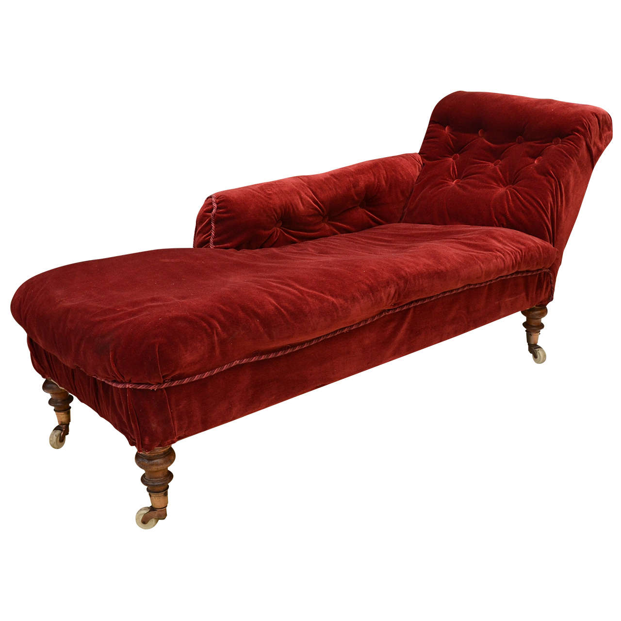 English Victorian Tufted Chaise Longue
