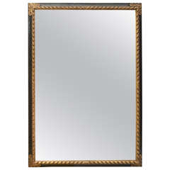 Large Decorative Ebonized and Gilt Carved Mirror