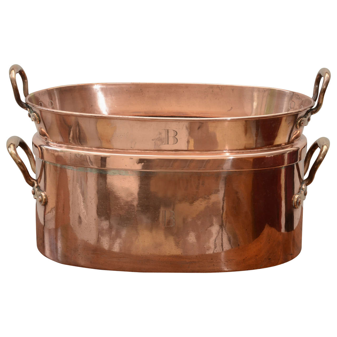 Large Copper English Tray Lidded Oval Fish Poaching Pot at 1stdibs