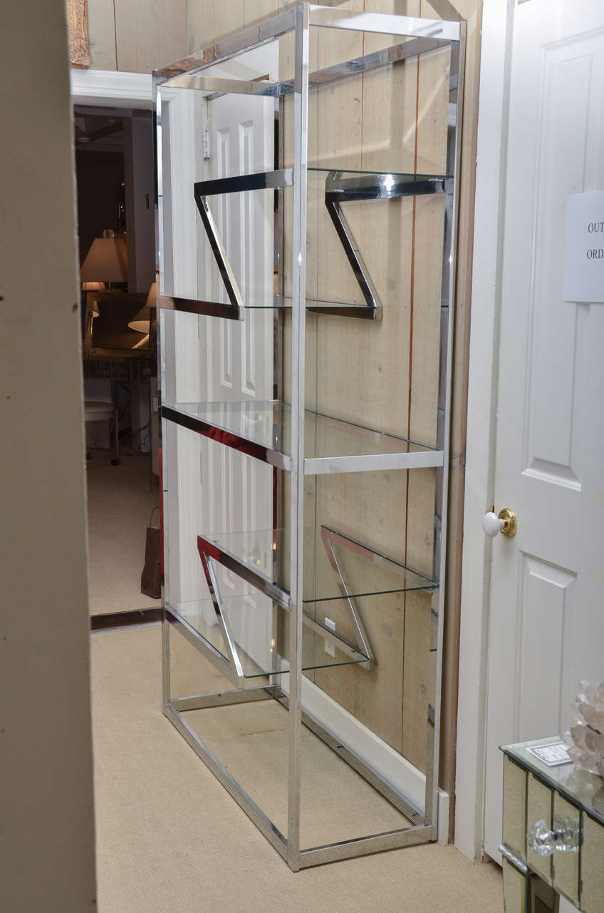 Late 20th Century Vintage Chrome Etagere Attributed to Milo Baughman