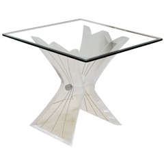 Attractive Vintage Lucite and Glass Occasional Table