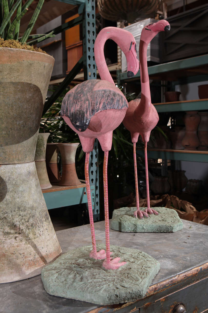 Iron Pink Flamingo Garden Sculpture