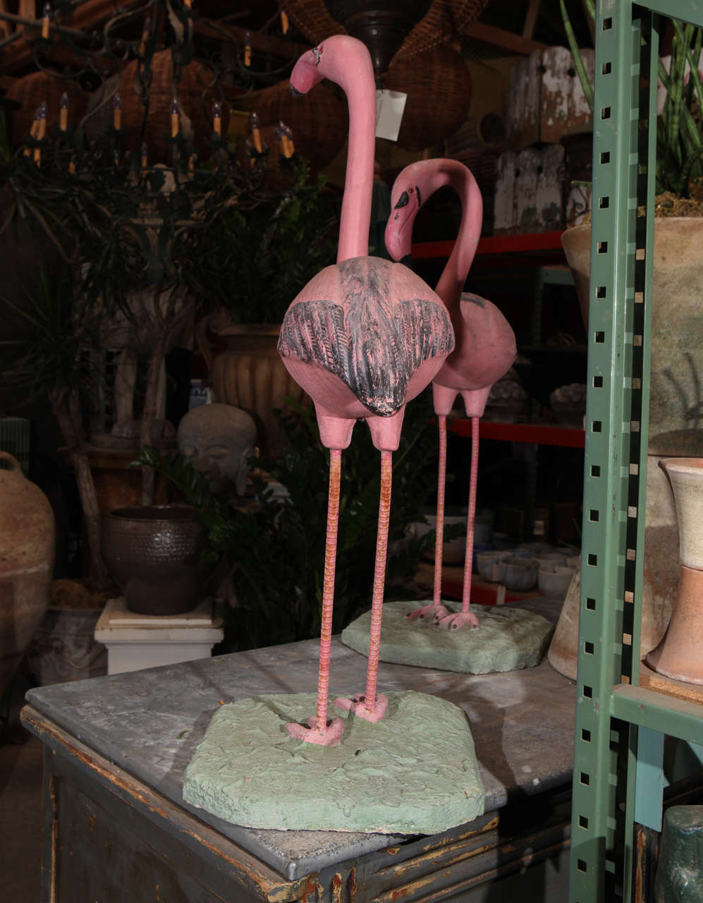 Pink Flamingo Garden Sculpture 1