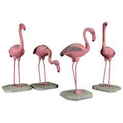 Vintage Pink Flamingo Garden Sculpture