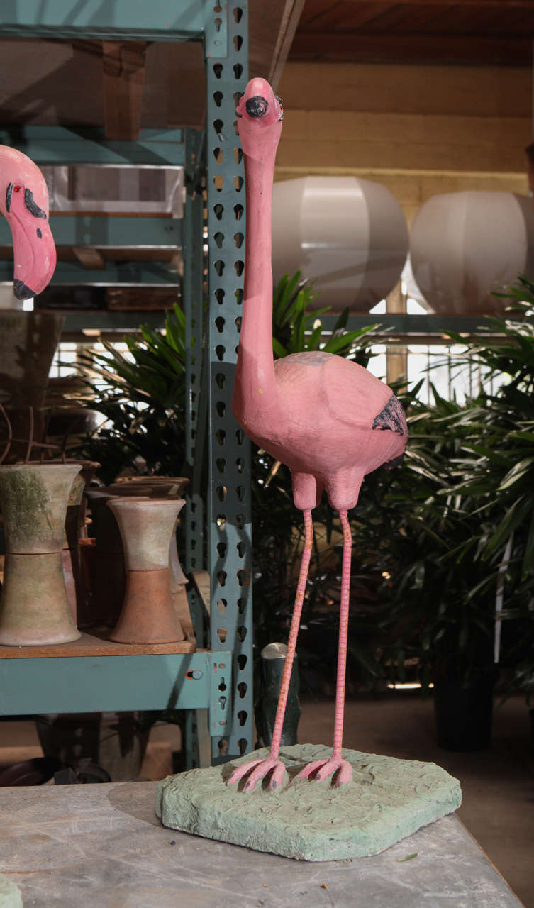 Pink Flamingo Garden Sculpture at 1stdibs