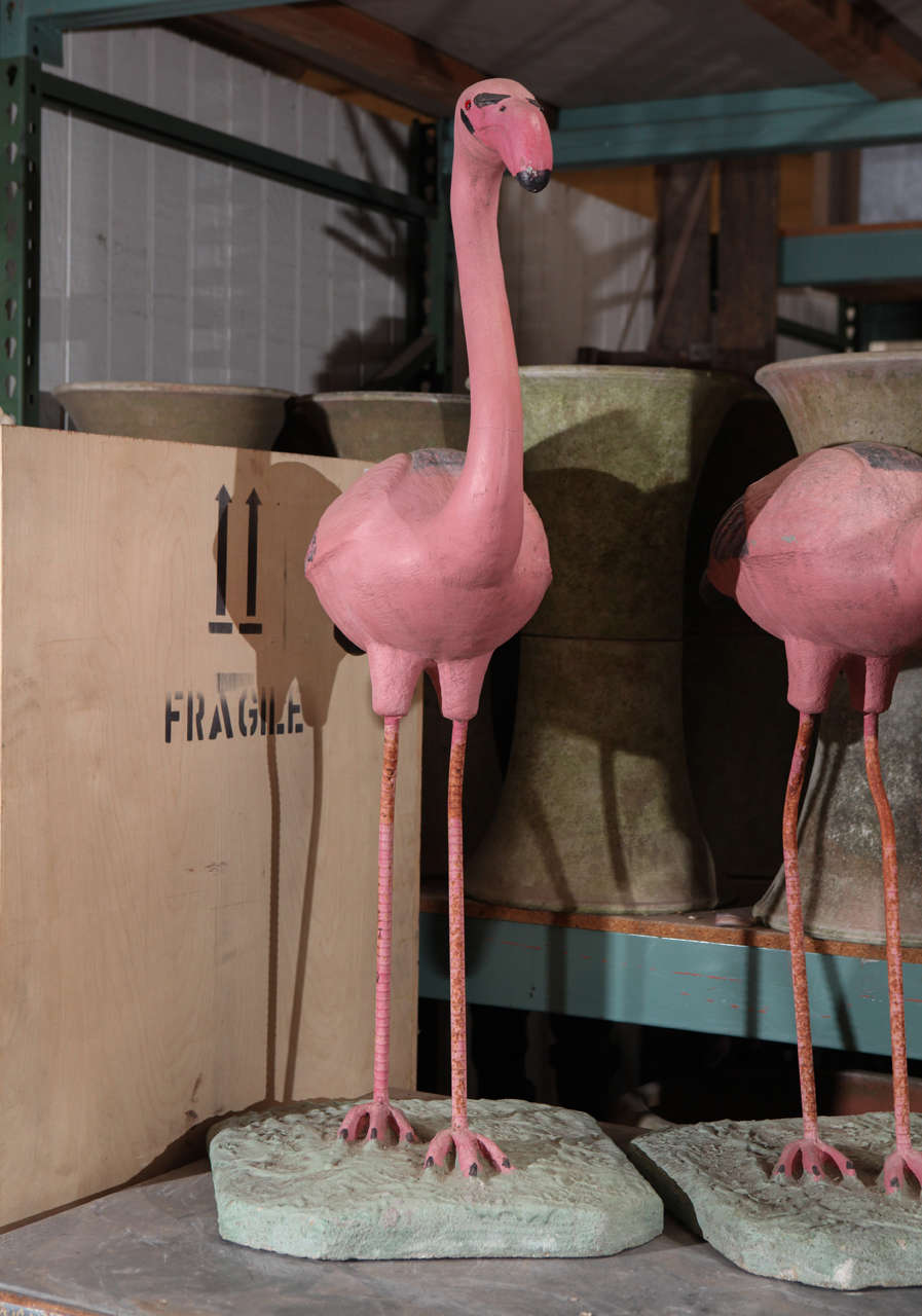 Pink Flamingo Garden Sculpture at 1stdibs