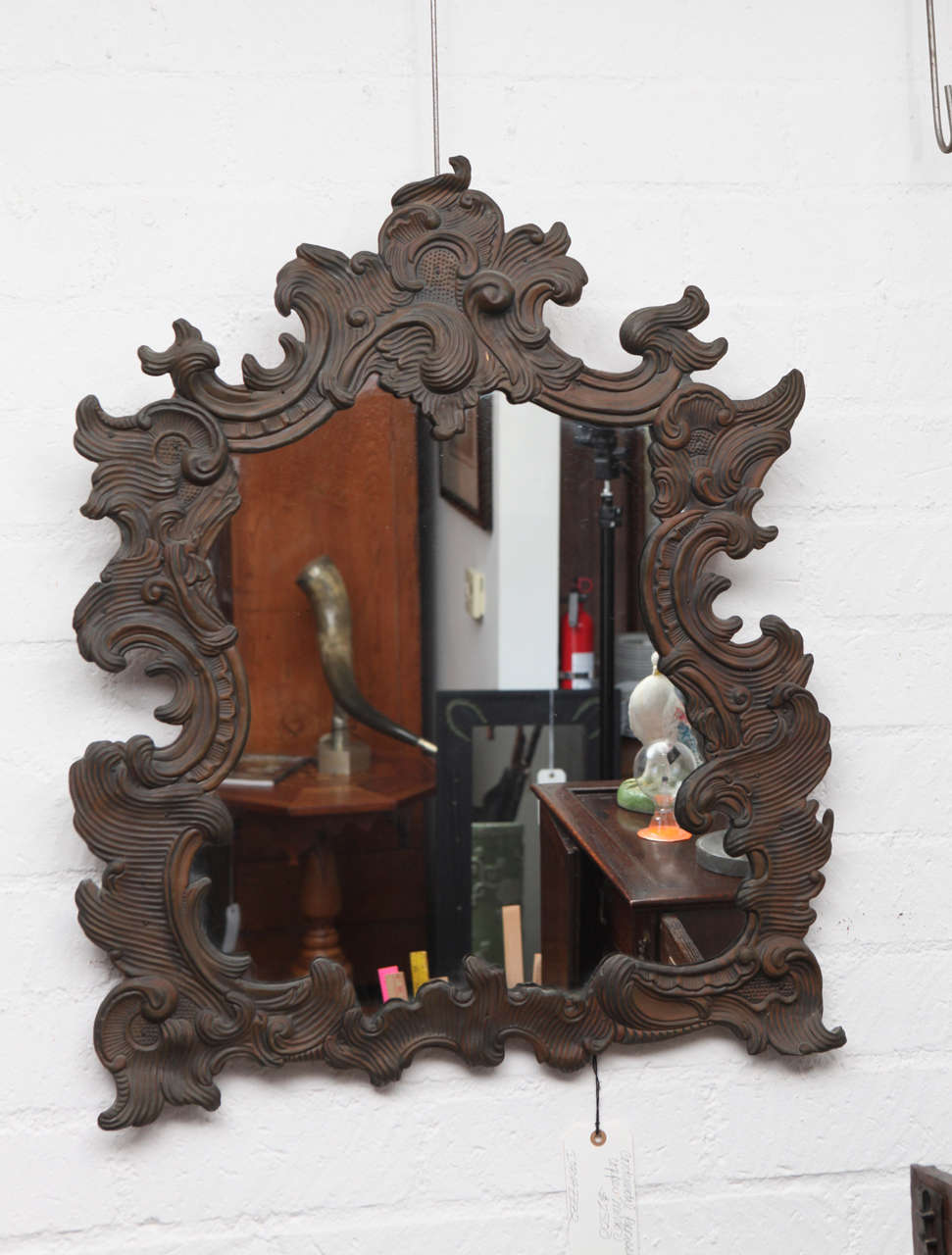 Continental Repoussé Copper Wall Mirror