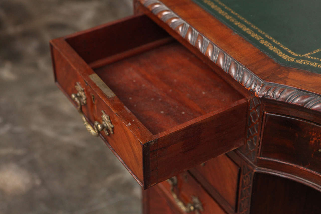19th Century Chippendale Style Two-Pedestal Desk For Sale