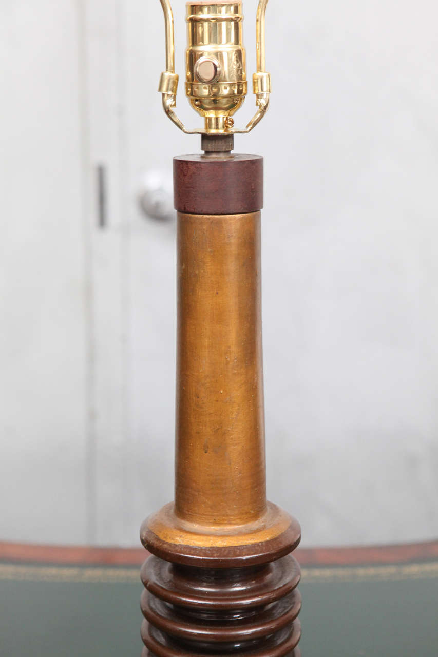Gilt Pair of Electrical Insulator Table Lamps