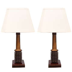 Pair of Electrical Insulator Table Lamps