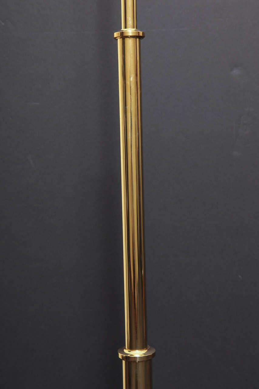 English Polished Brass Telescoping Floor Lamps For Sale