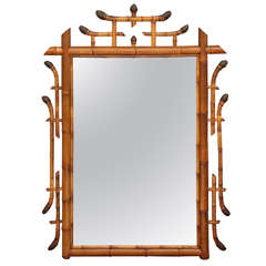 Large Bamboo Framed Mirror