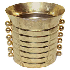 Fine Large Art Deco Hand Hammered and Turned Bronze Vase