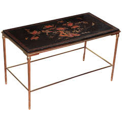 18th Century Chinese Lacquer Panel Baques Style Coffee Table, circa 1950