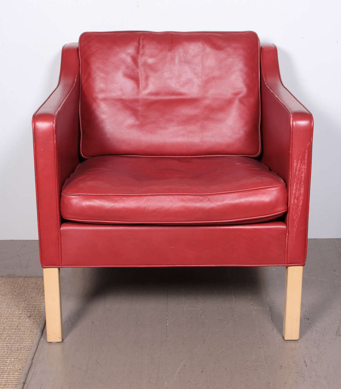 Børge Mogensen Leather Loveseat and Chair, Denmark, 1960s In Good Condition In New York, NY