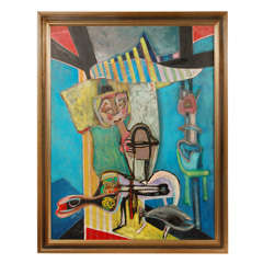 Abstract Expressionist Painting by Yehoshua Kovarsky