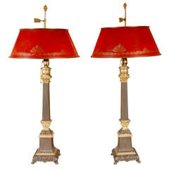 Pair of Bronze Lamps