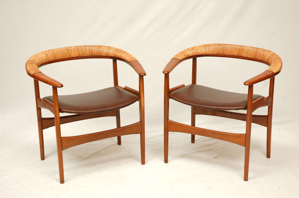 Pair of Arne Hovmand Olsen Armchairs Produced by Jutex.  Store formerly known as ARTFUL DODGER INC