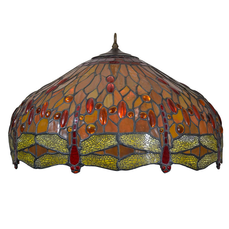 Lillian Nasseau Drop Head, Dragon Fly Hanging Light Fixture For Sale