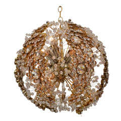 Vienna, Austria, 1950's Crystal Ball Chandelier by Lobmeyr